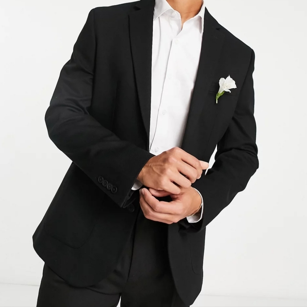 ASOS DESIGN super skinny jersey blazer in black